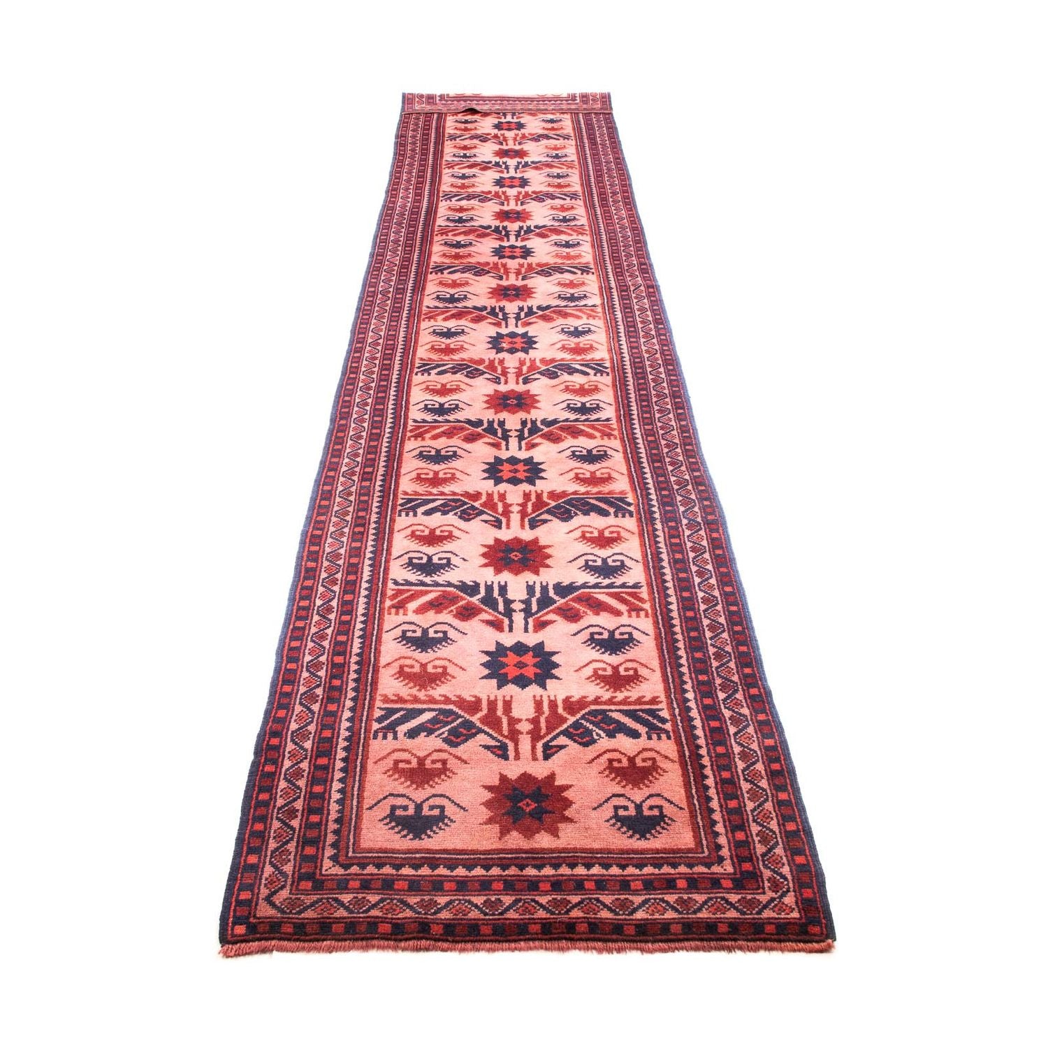 Tappeto corsia Tappeto Kelim - Orientale - 400 x 75 cm - rosso chiaro
