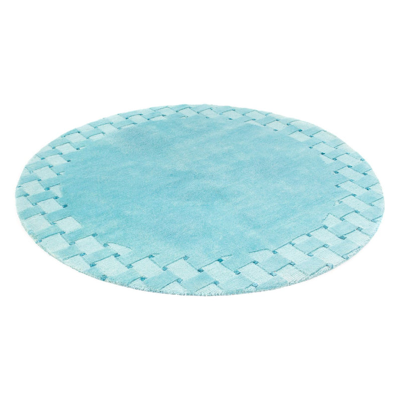 Tappeto Nepal rotondo  - 151 x 151 cm - blu chiaro