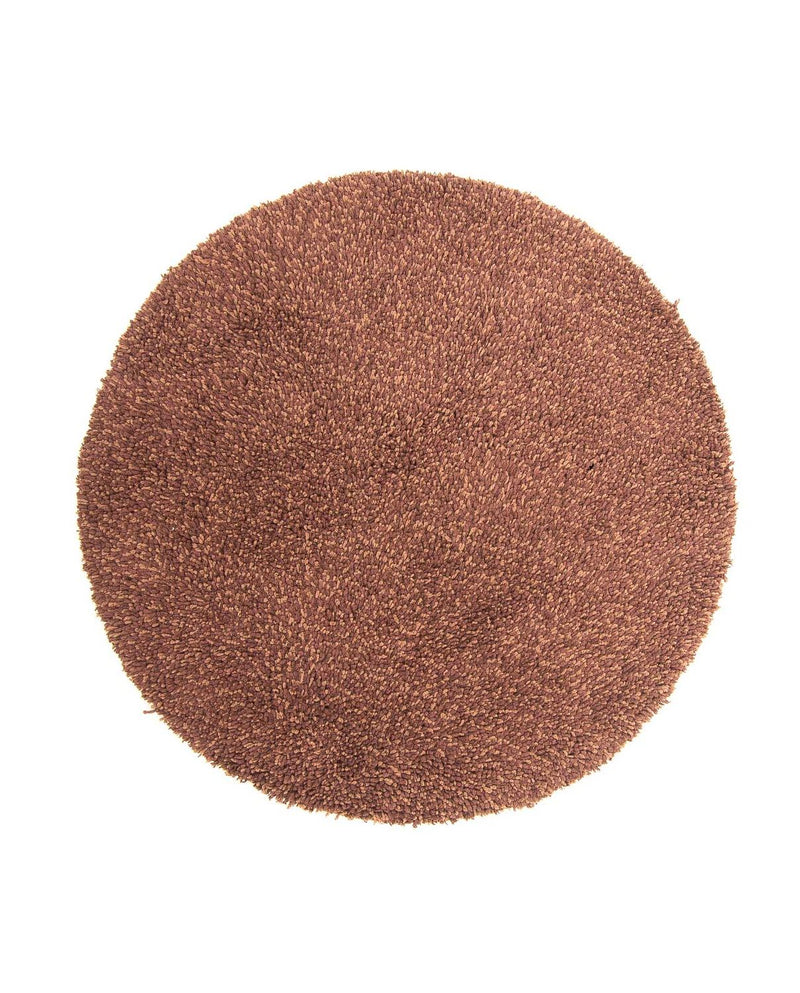 Tappeto a pelo alto rotondo  - 150 x 150 cm - marrone