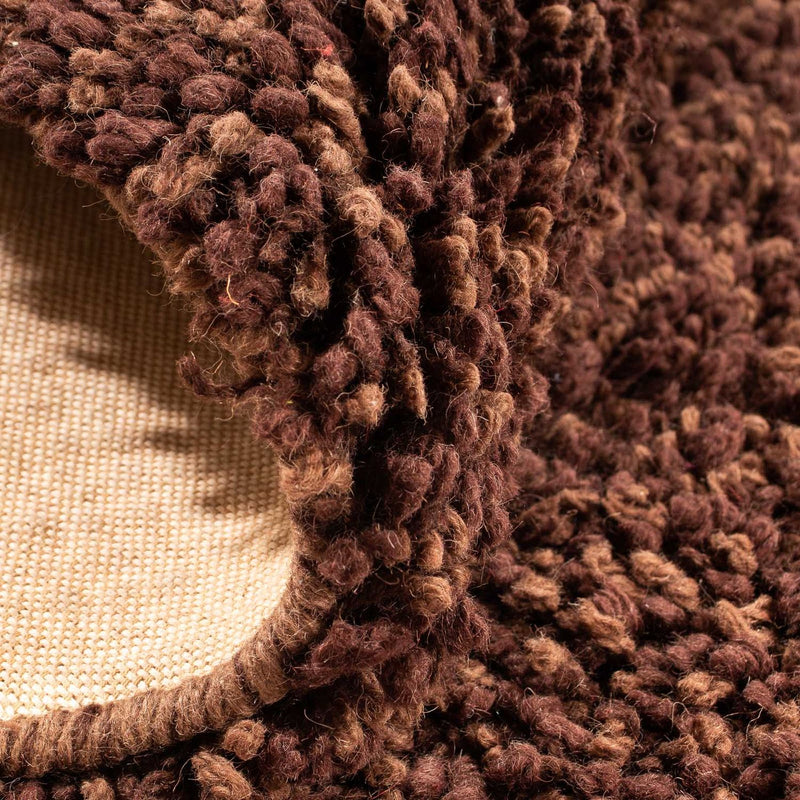 Tappeto a pelo alto rotondo  - 150 x 150 cm - marrone
