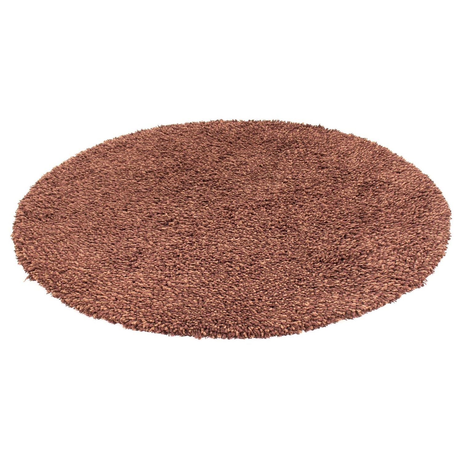 Tappeto a pelo alto rotondo  - 150 x 150 cm - marrone