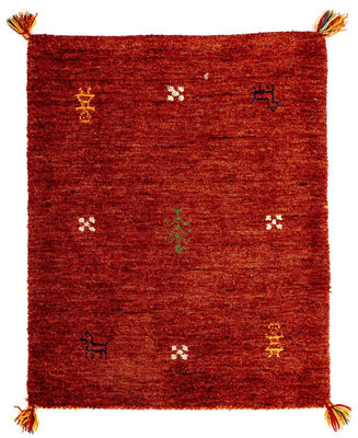 Tappeto Gabbeh - Indus - 90 x 60 cm - rosso scuro