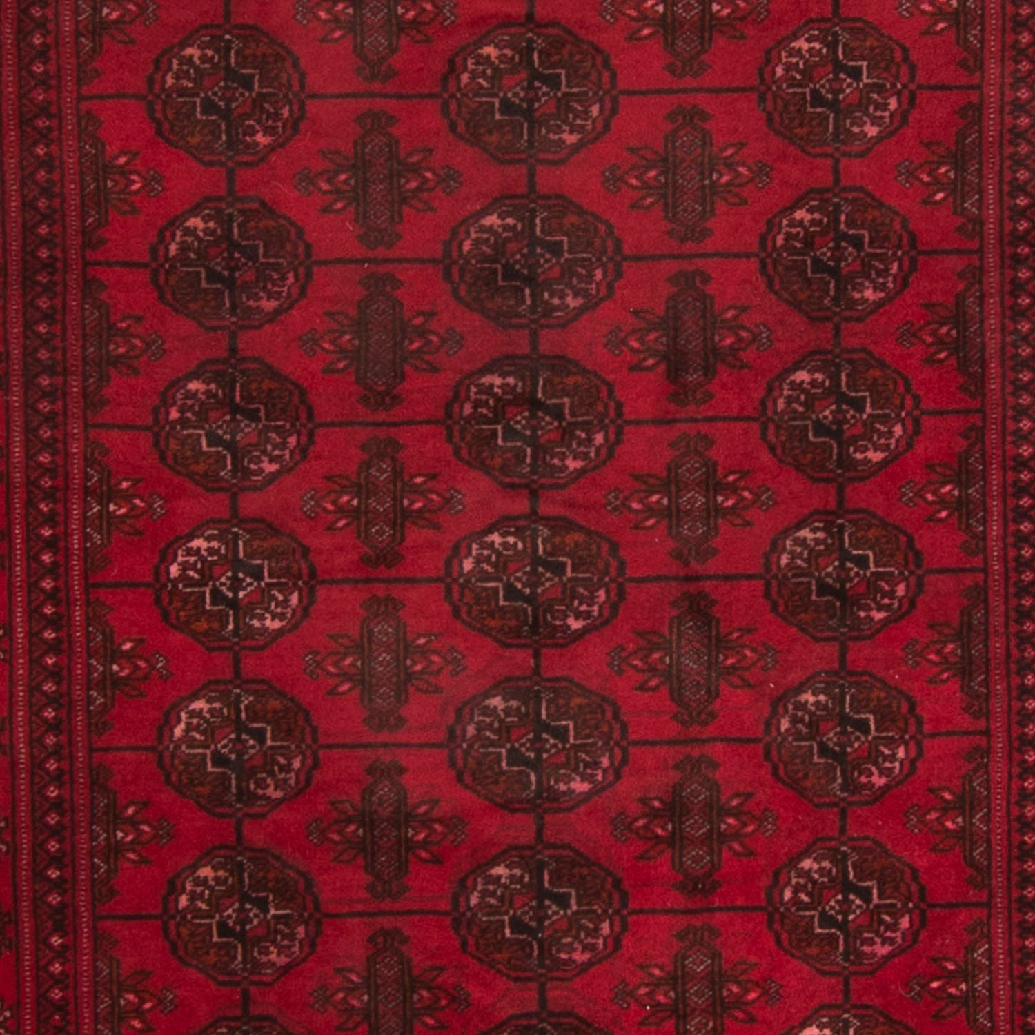 Tappeto corsia Tappeto afgano - Bukhara - 280 x 106 cm - rosso scuro
