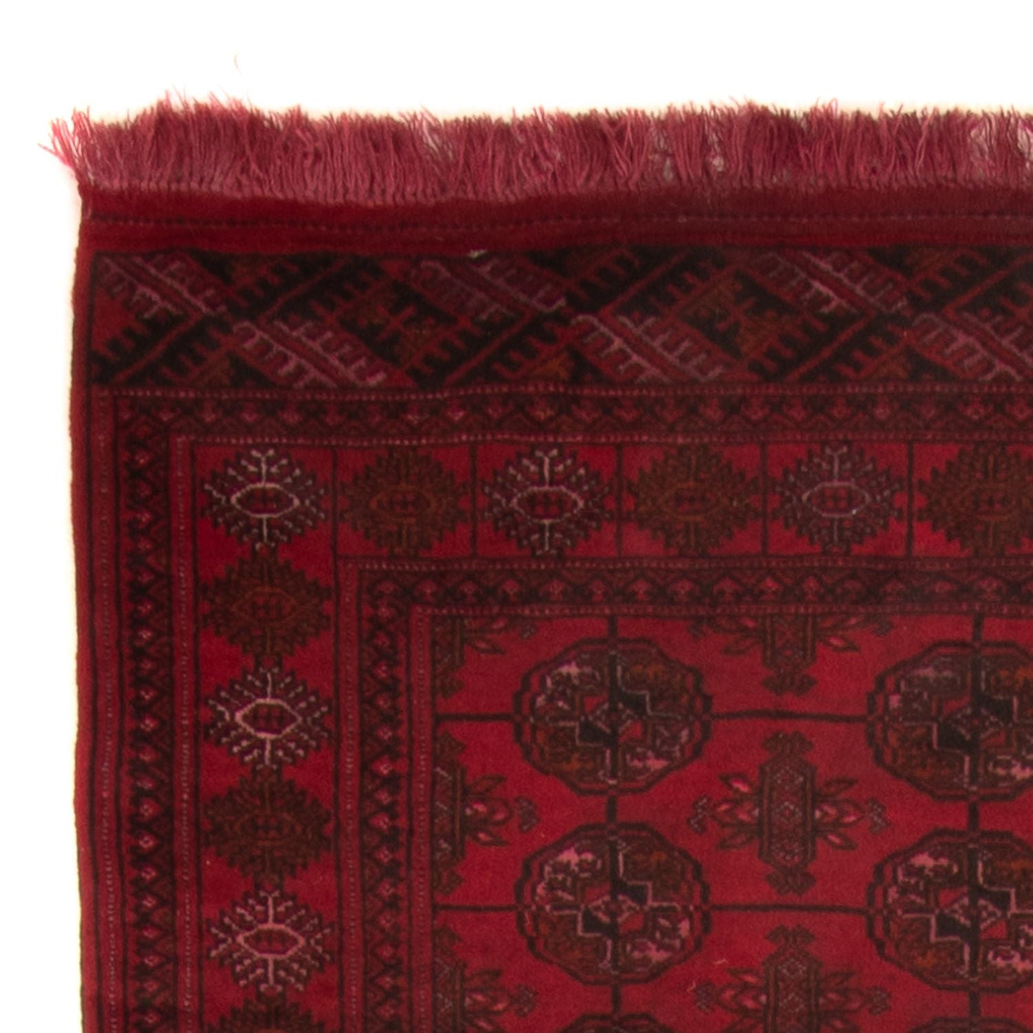 Tappeto corsia Tappeto afgano - Bukhara - 280 x 106 cm - rosso scuro
