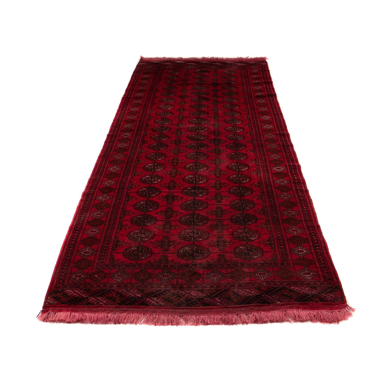 Tappeto corsia Tappeto afgano - Bukhara - 280 x 106 cm - rosso scuro