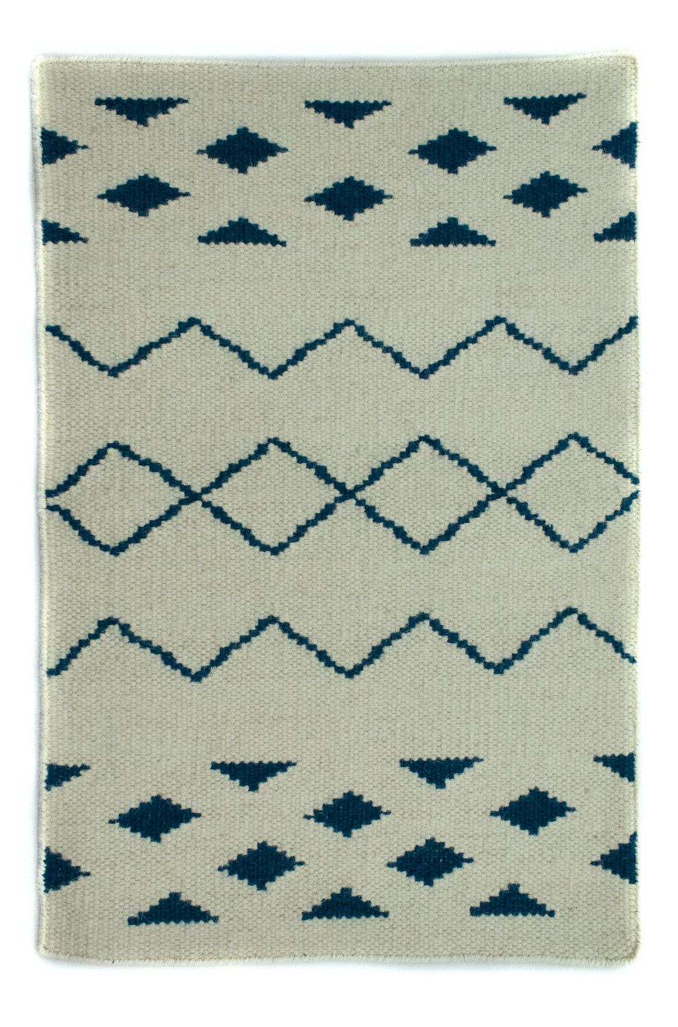 Tappeto Kelim - Tendenza - 95 x 62 cm - blu