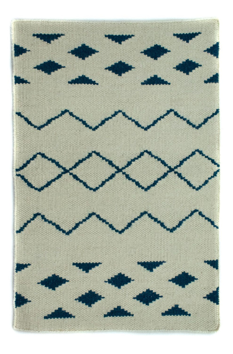 Tappeto Kelim - Tendenza - 95 x 62 cm - blu