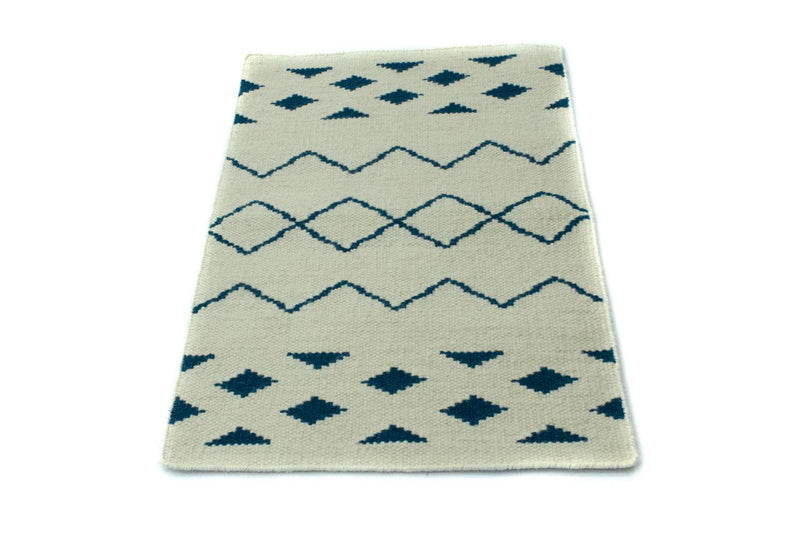 Tappeto Kelim - Tendenza - 95 x 62 cm - blu