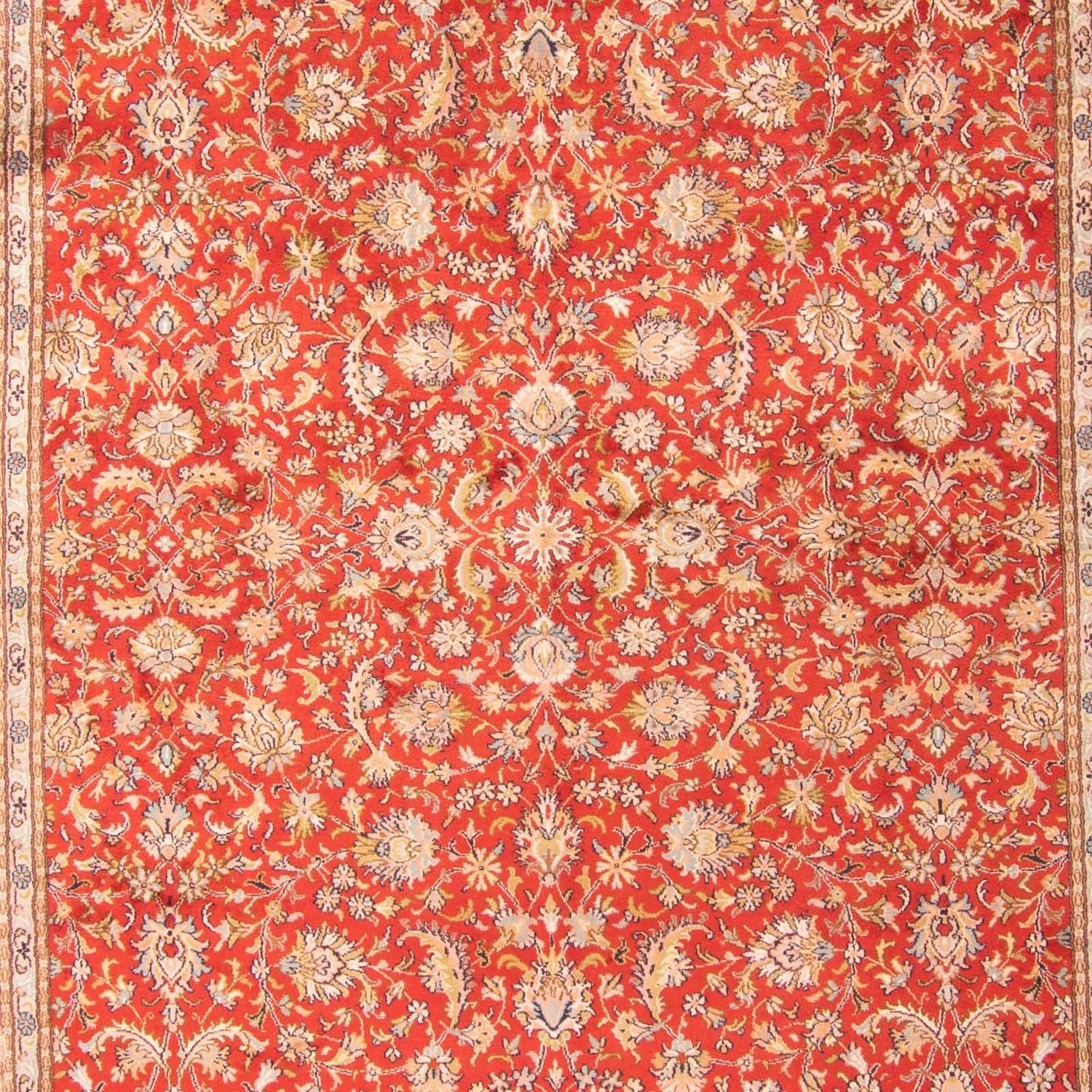 Tappeto di seta - Seta del Kashmir - 277 x 186 cm - rosso