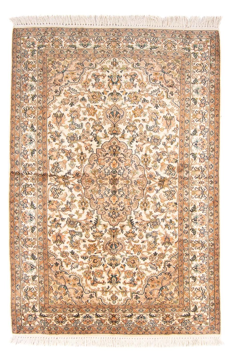 Tappeto di seta - Seta del Kashmir - 150 x 96 cm - crema