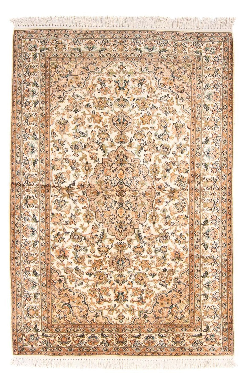 Tappeto di seta - Seta del Kashmir - 150 x 96 cm - crema
