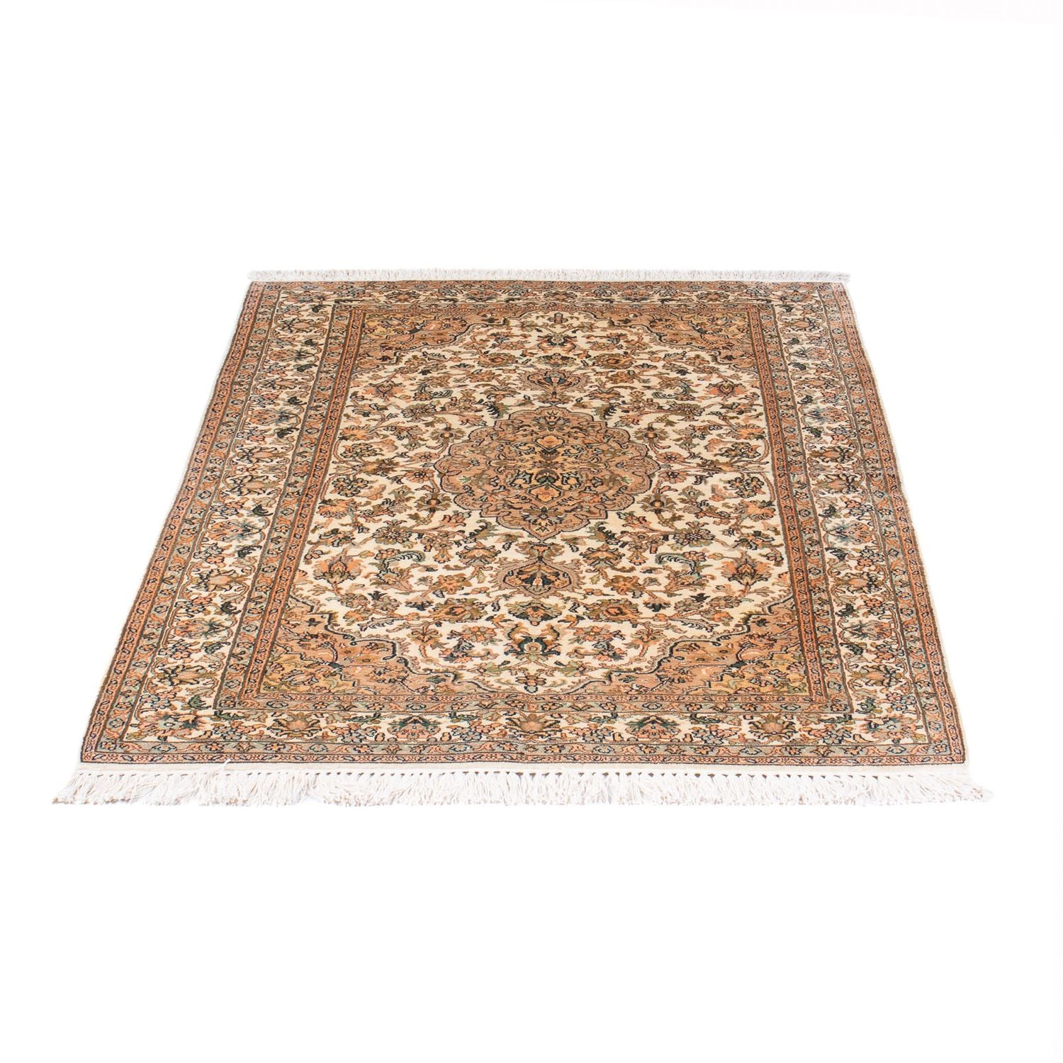 Tappeto di seta - Seta del Kashmir - 150 x 96 cm - crema