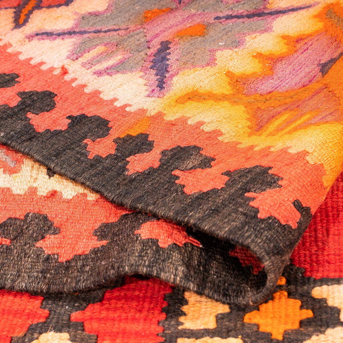 Tappeto corsia Tappeto Kelim - Vecchio - 380 x 150 cm - multicolore