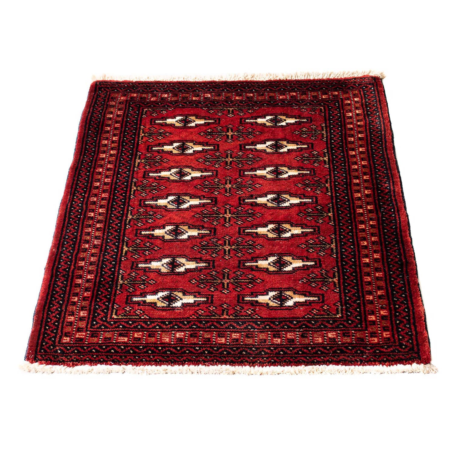 Tappeto Turkaman - 88 x 67 cm - rosso scuro