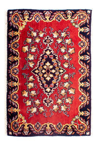 Tappeto Persero - Keshan - 88 x 62 cm - rosso scuro