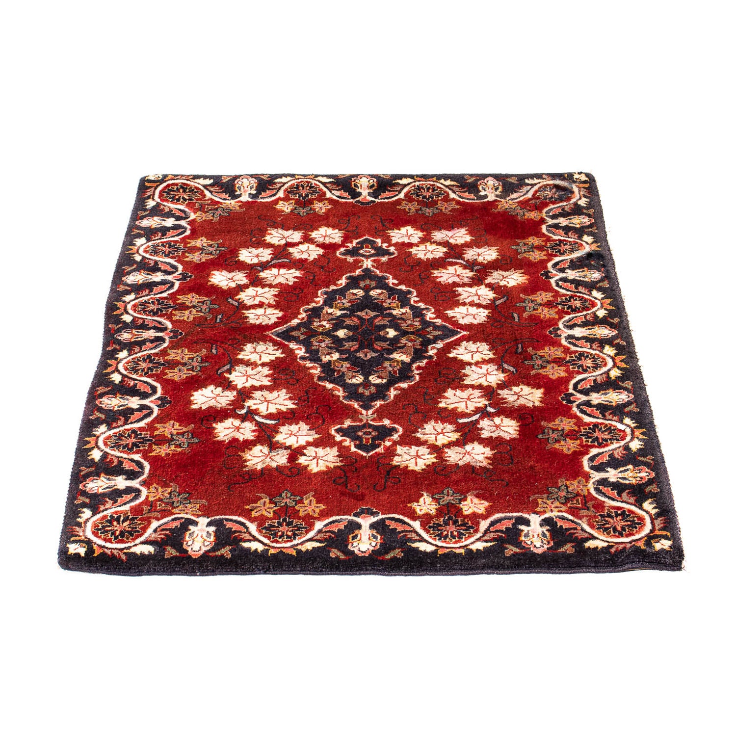 Tappeto Persero - Keshan quadrato  - 97 x 77 cm - rosso scuro