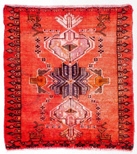 Tappeto Persero - Keshan quadrato  - 107 x 96 cm - rosso chiaro