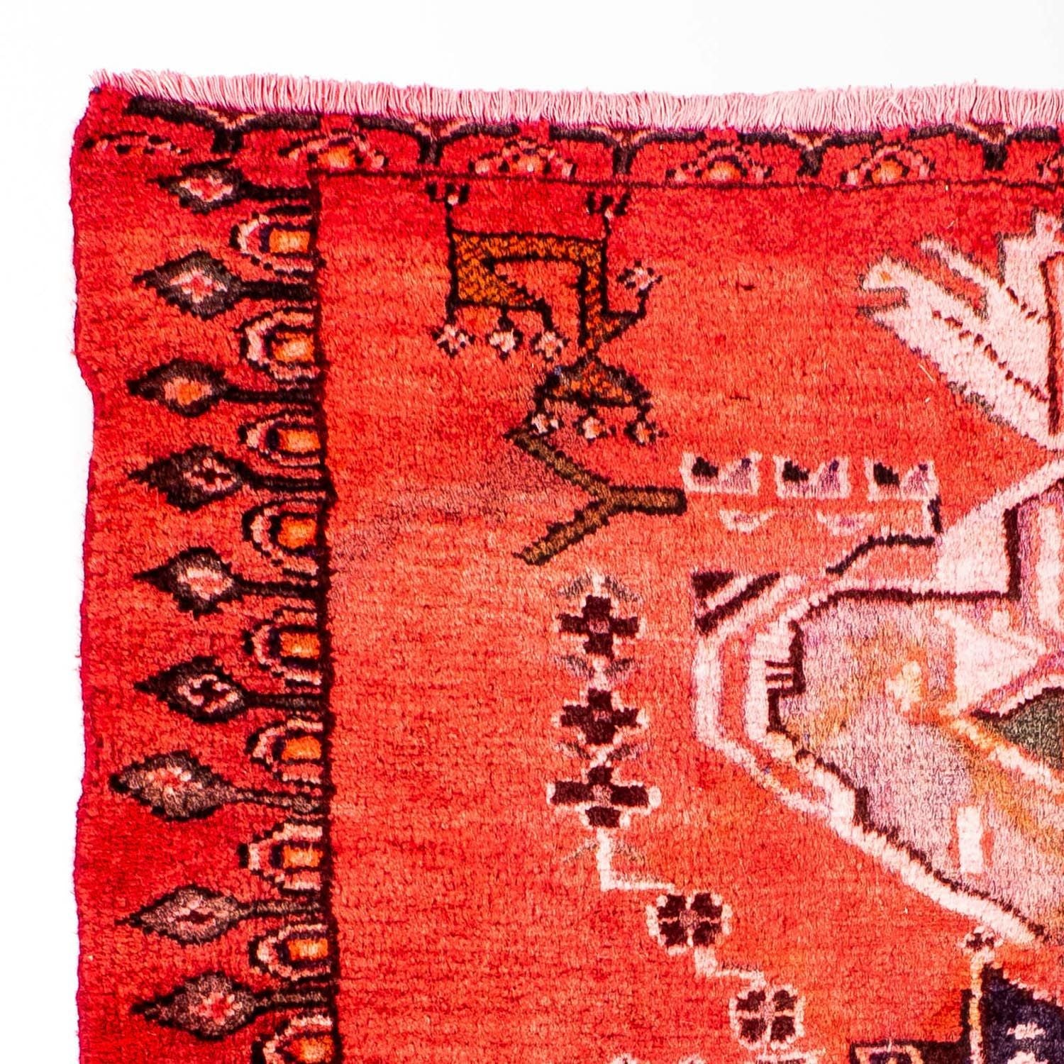 Tappeto Persero - Keshan quadrato  - 107 x 96 cm - rosso chiaro