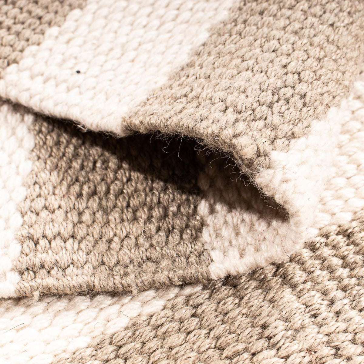 Tappeto Kelim - Tendenza quadrato  - 68 x 64 cm - beige
