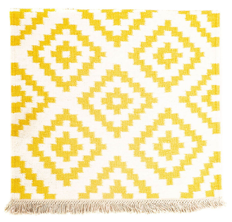 Tappeto Kelim - Tendenza quadrato  - 80 x 72 cm - beige