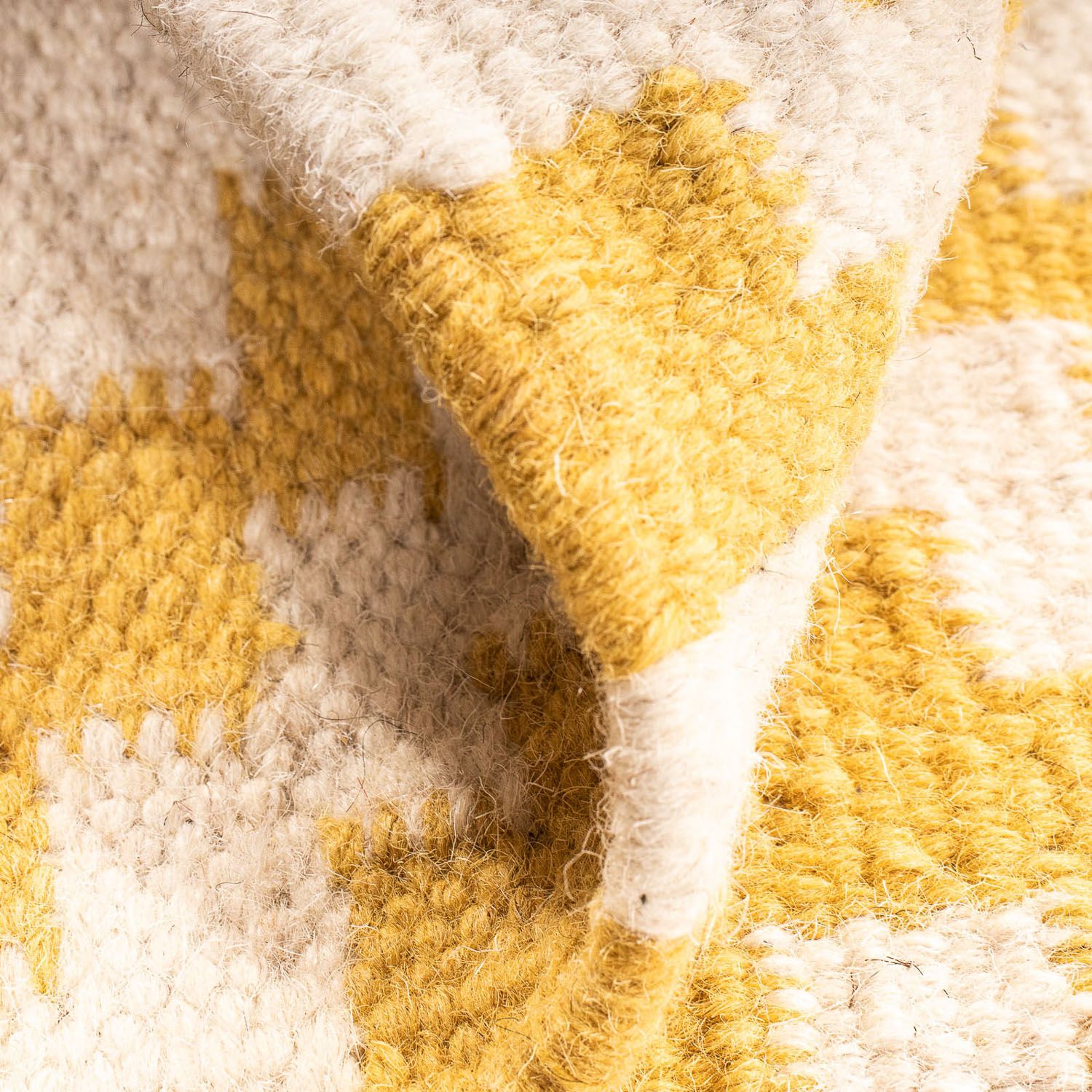 Tappeto Kelim - Tendenza quadrato  - 80 x 72 cm - beige