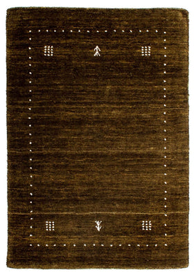 Tappeto Gabbeh - Loribaft Indus - 91 x 64 cm - marrone scuro