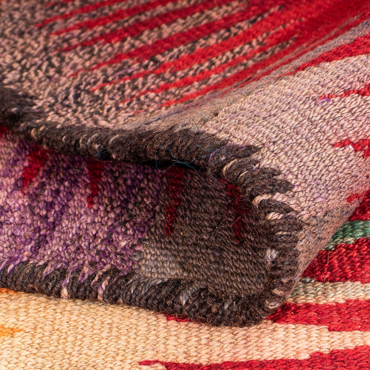 Tappeto corsia Tappeto Kelim - Vecchio - 265 x 125 cm - multicolore