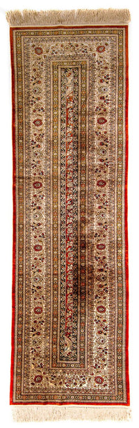 Tappeto corsia Tappeto di seta - seta cinese - 272 x 71 cm - rosso
