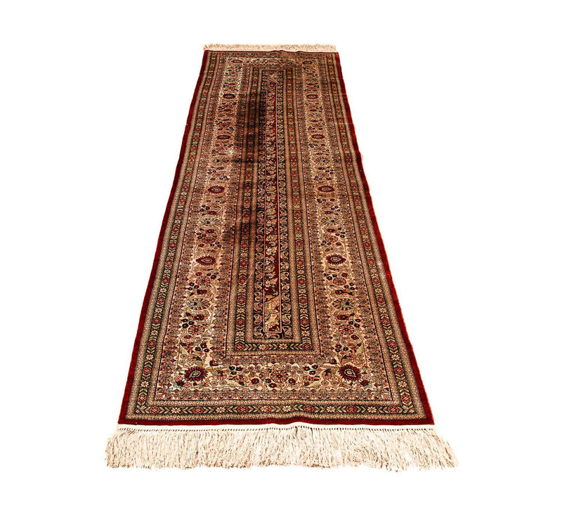Tappeto corsia Tappeto di seta - seta cinese - 272 x 71 cm - rosso