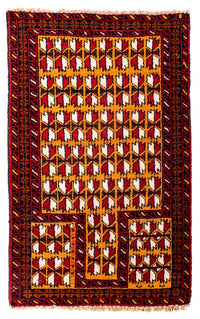 Tappeto Belutsch - 129 x 75 cm - rosso scuro