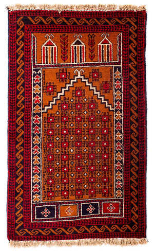 Tappeto Belutsch - 128 x 75 cm - rosso scuro