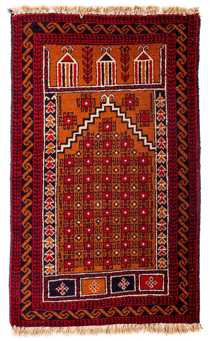 Tappeto Belutsch - 128 x 75 cm - rosso scuro