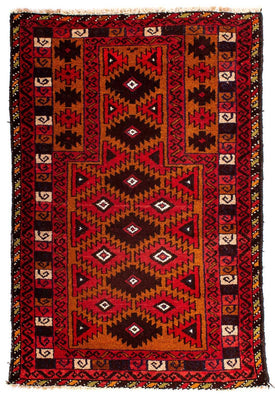 Tappeto Belutsch - 125 x 80 cm - rosso scuro