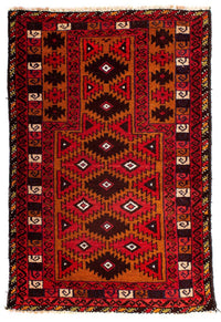 Tappeto Belutsch - 125 x 80 cm - rosso scuro