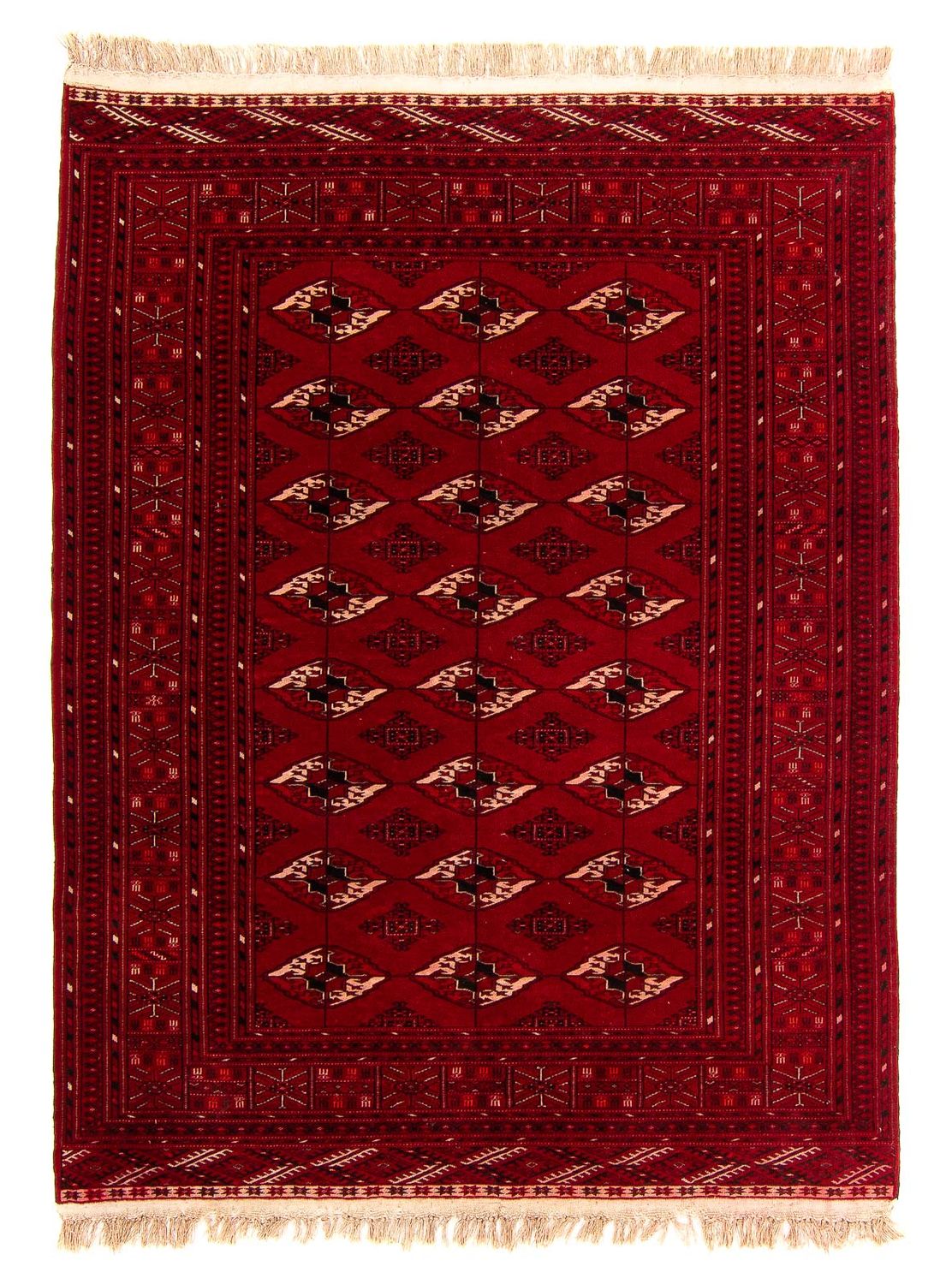 Tappeto Turkaman - 190 x 146 cm - rosso scuro