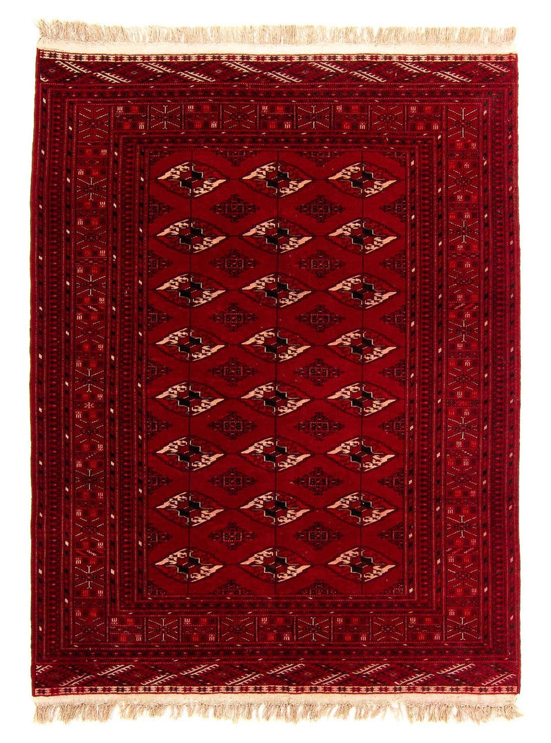 Tappeto Turkaman - 190 x 146 cm - rosso scuro