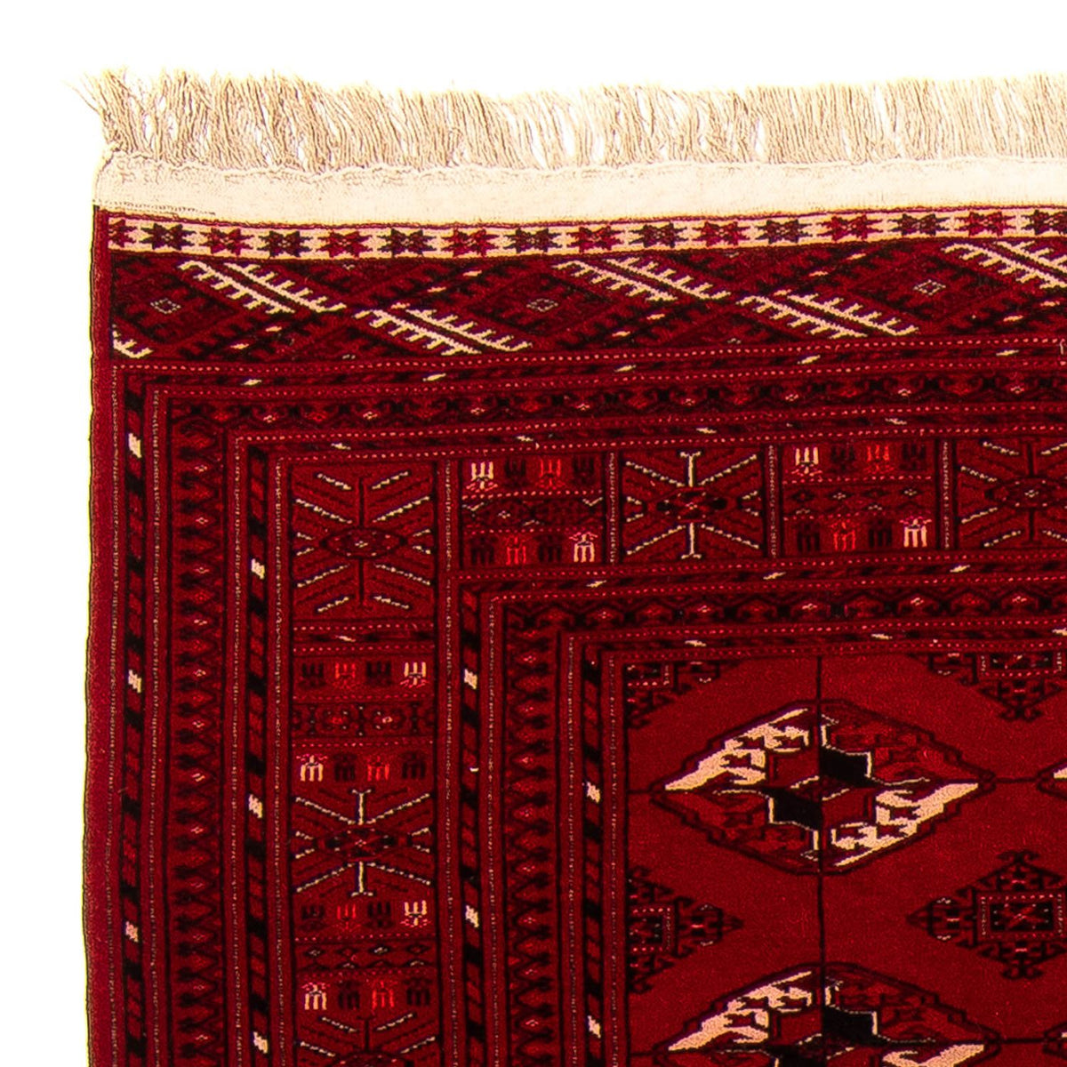 Tappeto Turkaman - 190 x 146 cm - rosso scuro