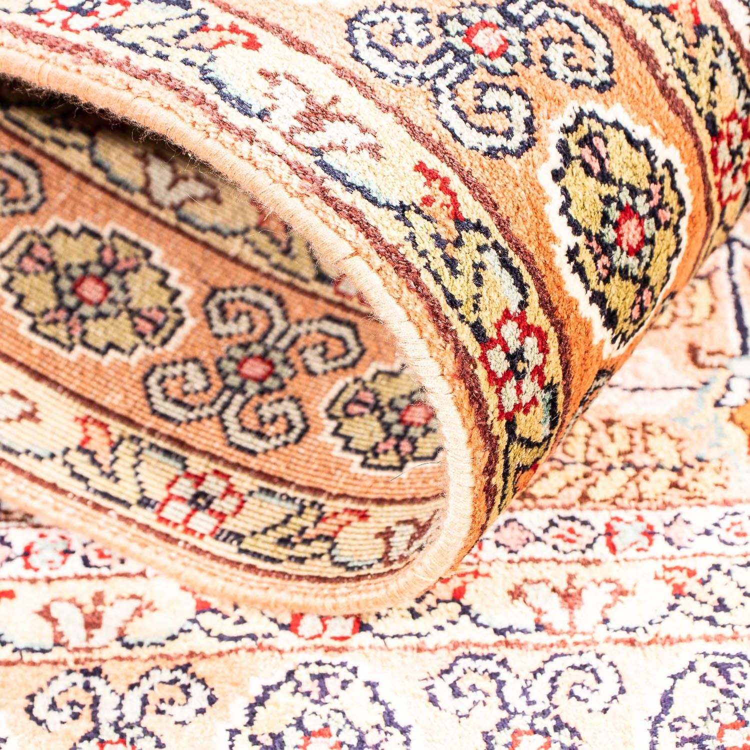 Tappeto di seta - Seta del Kashmir - 98 x 60 cm - beige