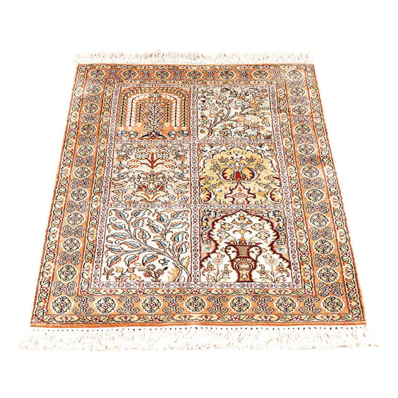 Tappeto di seta - Seta del Kashmir - 98 x 60 cm - beige