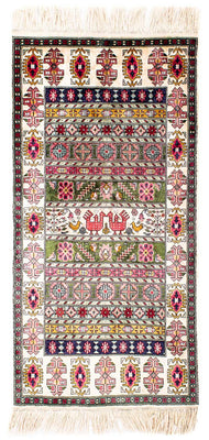 Tappeto corsia Tappeto di seta - Kayseri - 156 x 76 cm - multicolore