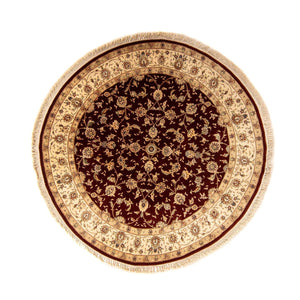 Tappeto Persero - Tabriz - Reale rotondo  - 204 x 204 cm - rosso scuro