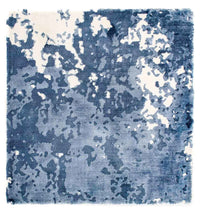 Tappeto in viscosa quadrato  - 70 x 70 cm - blu