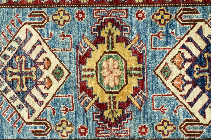 Tappeto Ziegler - Kazak - 132 x 79 cm - blu chiaro