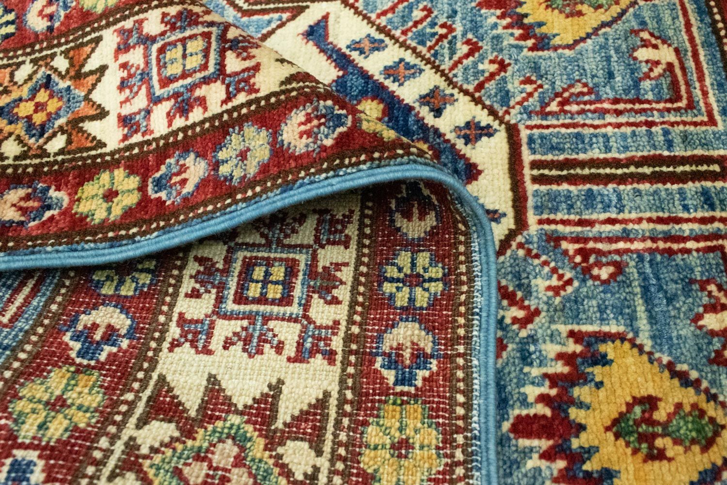Tappeto Ziegler - Kazak - 132 x 79 cm - blu chiaro