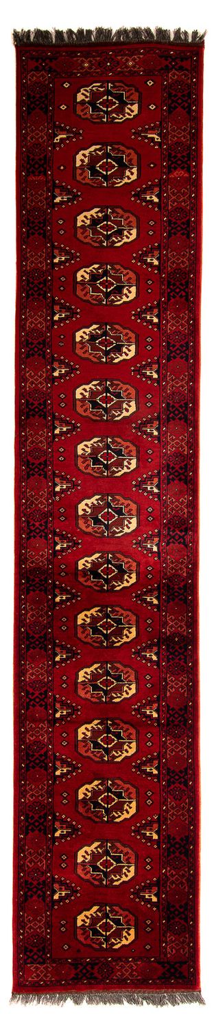 Tappeto corsia Tappeto afgano - 356 x 82 cm - rosso scuro