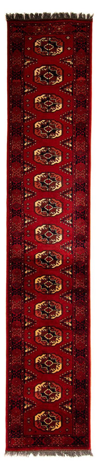 Tappeto corsia Tappeto afgano - 356 x 82 cm - rosso scuro