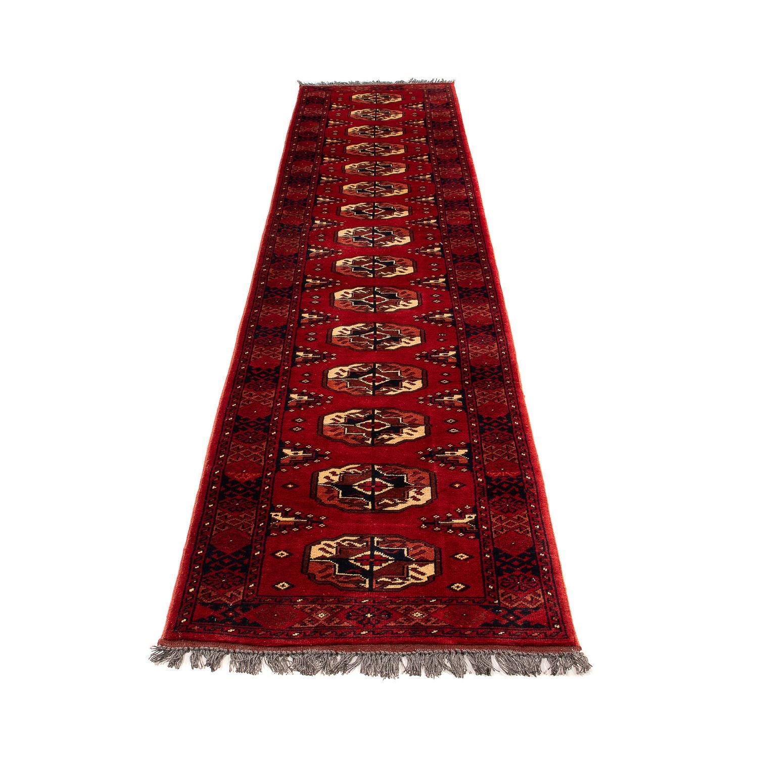 Tappeto corsia Tappeto afgano - 356 x 82 cm - rosso scuro