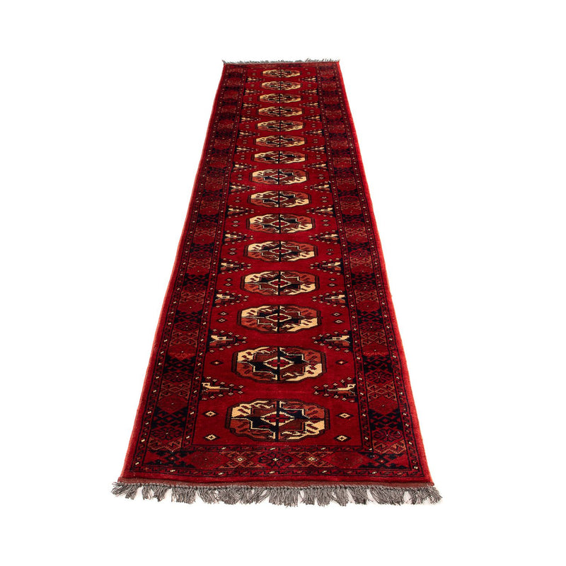 Tappeto corsia Tappeto afgano - 356 x 82 cm - rosso scuro