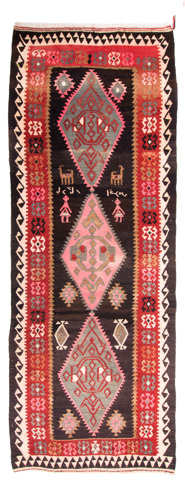 Tappeto corsia Tappeto Kelim - Vecchio - 360 x 145 cm - multicolore