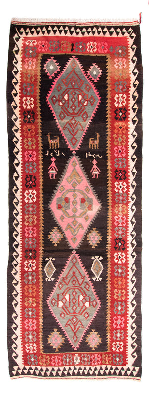 Tappeto corsia Tappeto Kelim - Vecchio - 360 x 145 cm - multicolore